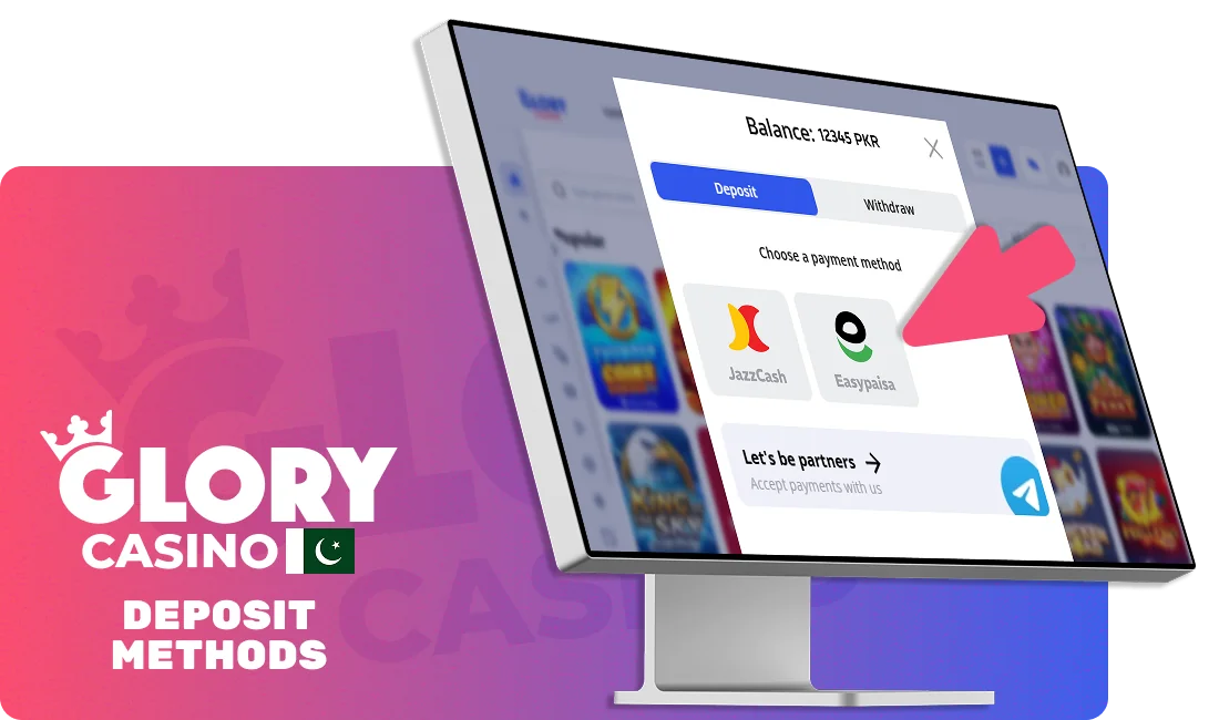 Methods for depositing money at Glory Casino