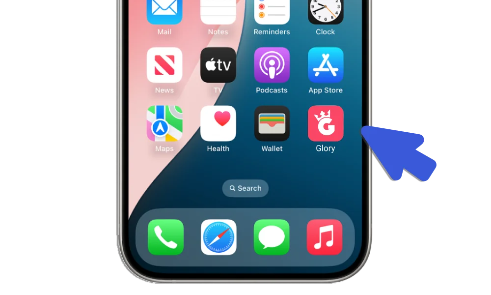 Launch the Glory Casino app