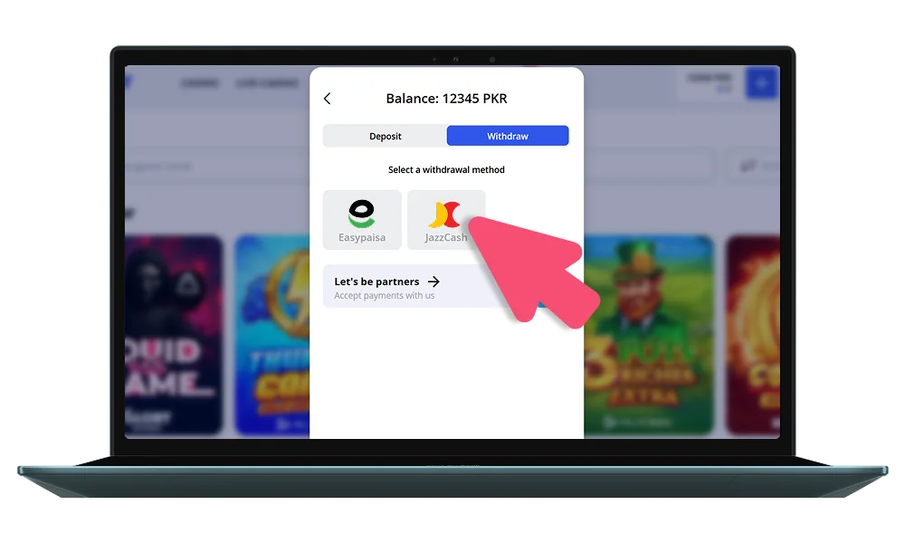 Choose among the payment options at Glory Casino